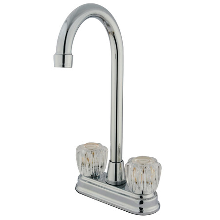 KINGSTON BRASS GKB491AC Water Saving Magellan Bar Faucet W/ Acrylic Handles, Chrome GKB491AC